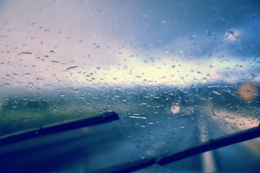 rainy weather while driving