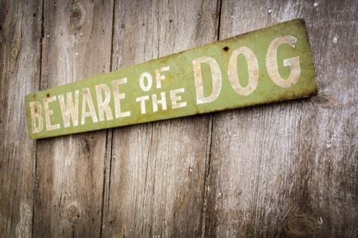 beware of dog sign