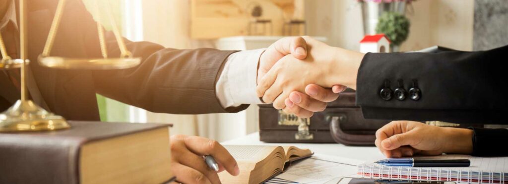 Client on a initial consultation with a personal injury lawyer