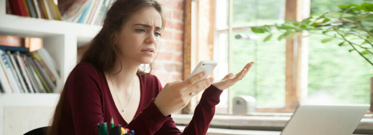 Confused Woman on Phone