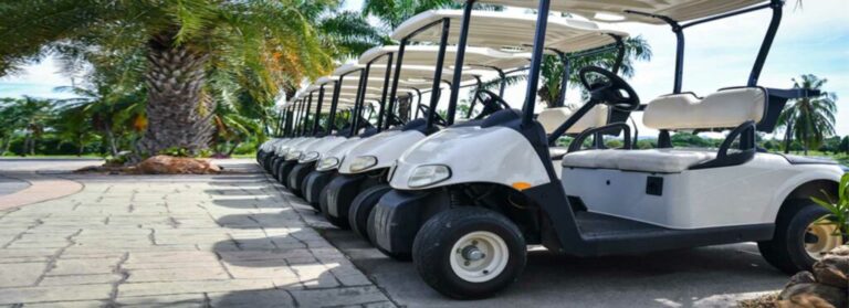Lined Up Golf Cart