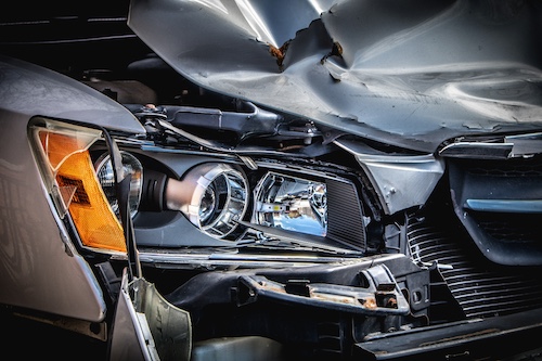 Car Accident Damage Closeup