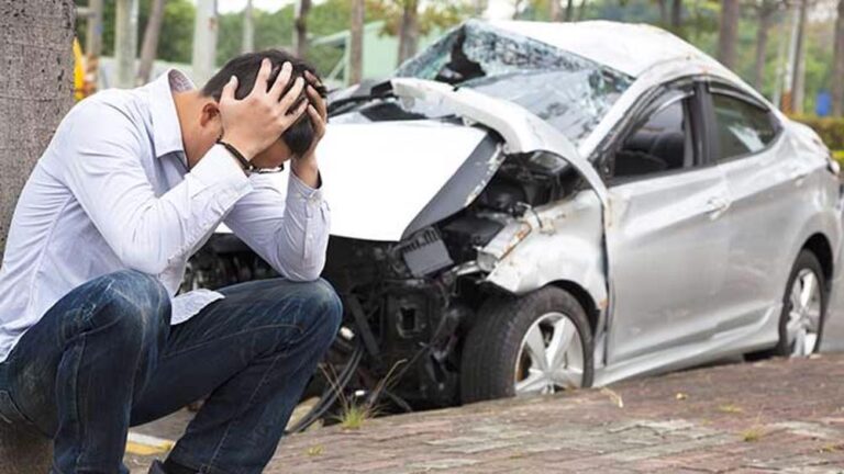 Man Stressed After Car Accident