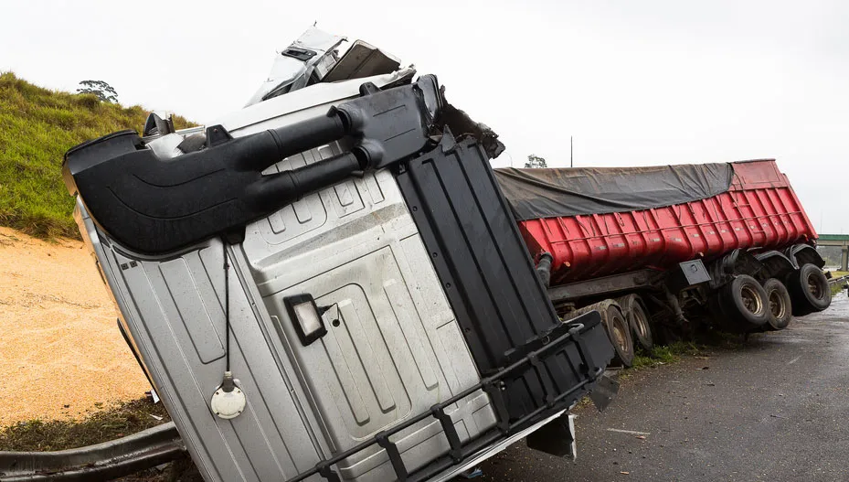 Overturned truck
