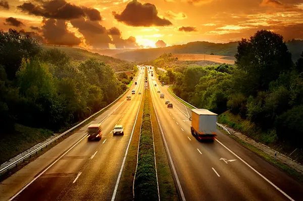 cars on highway