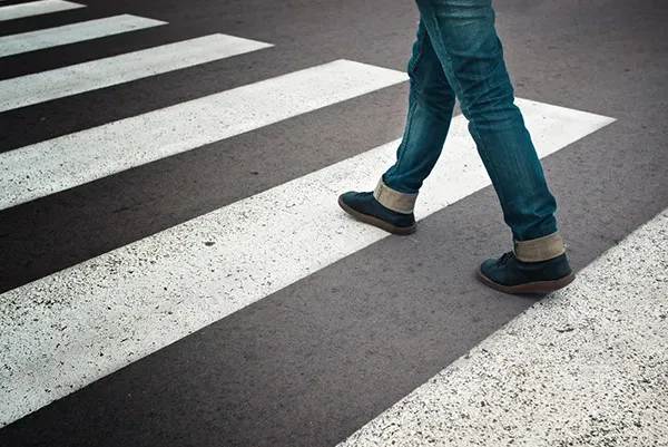 Walking On Crosswalk