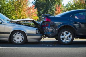 Rear-end crash involving two cars