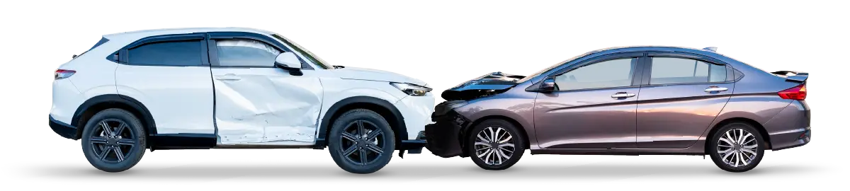 two cars crashing
